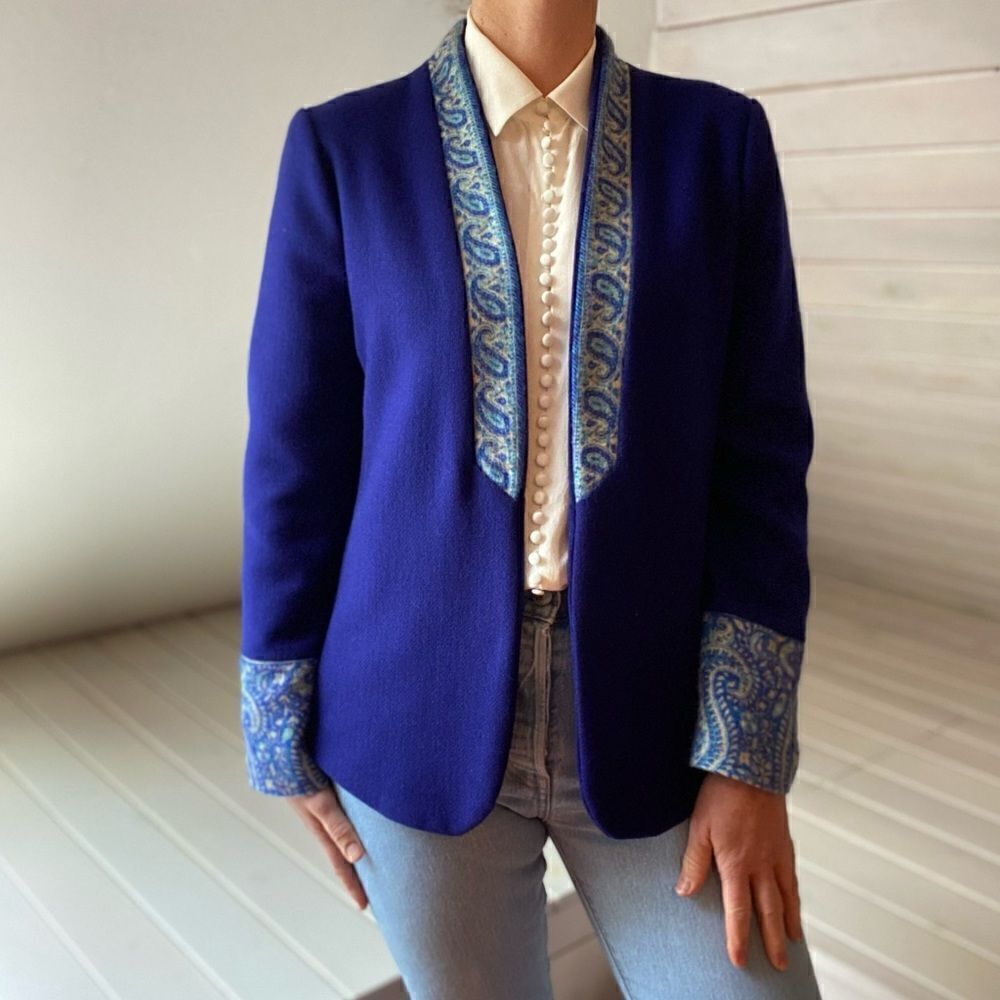 Vintage Open Blazer with Paisley Pattern - Picture 1 of 12